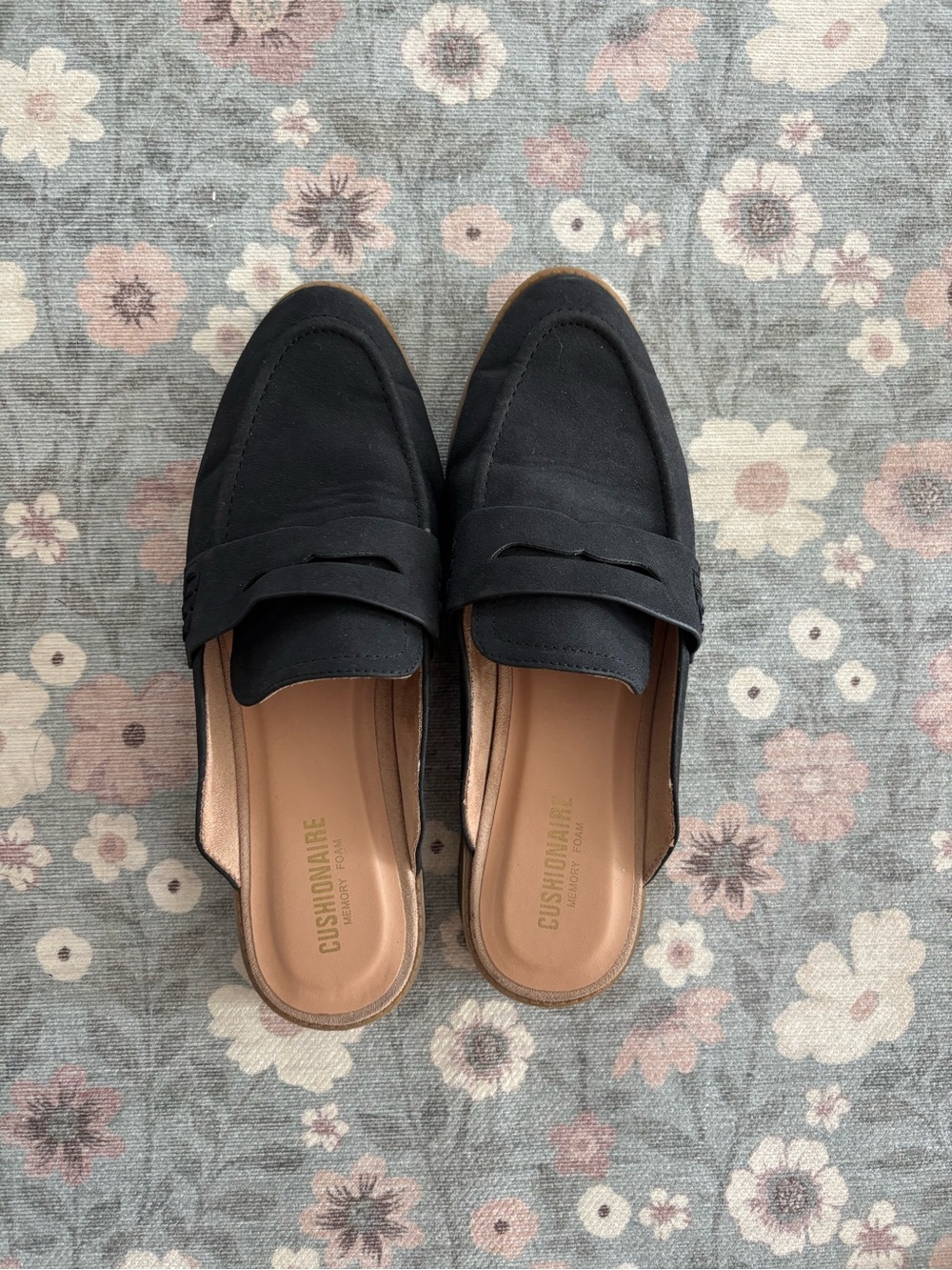 Cushionaire Black Slip-On Mule Loafers for Women